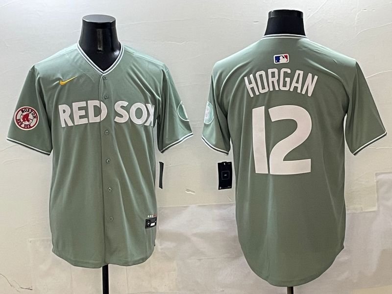 Men Boston Red Sox #12 Horgan Green Joint Name Nike 2025 MLB Jersey style 6->boston red sox->MLB Jersey